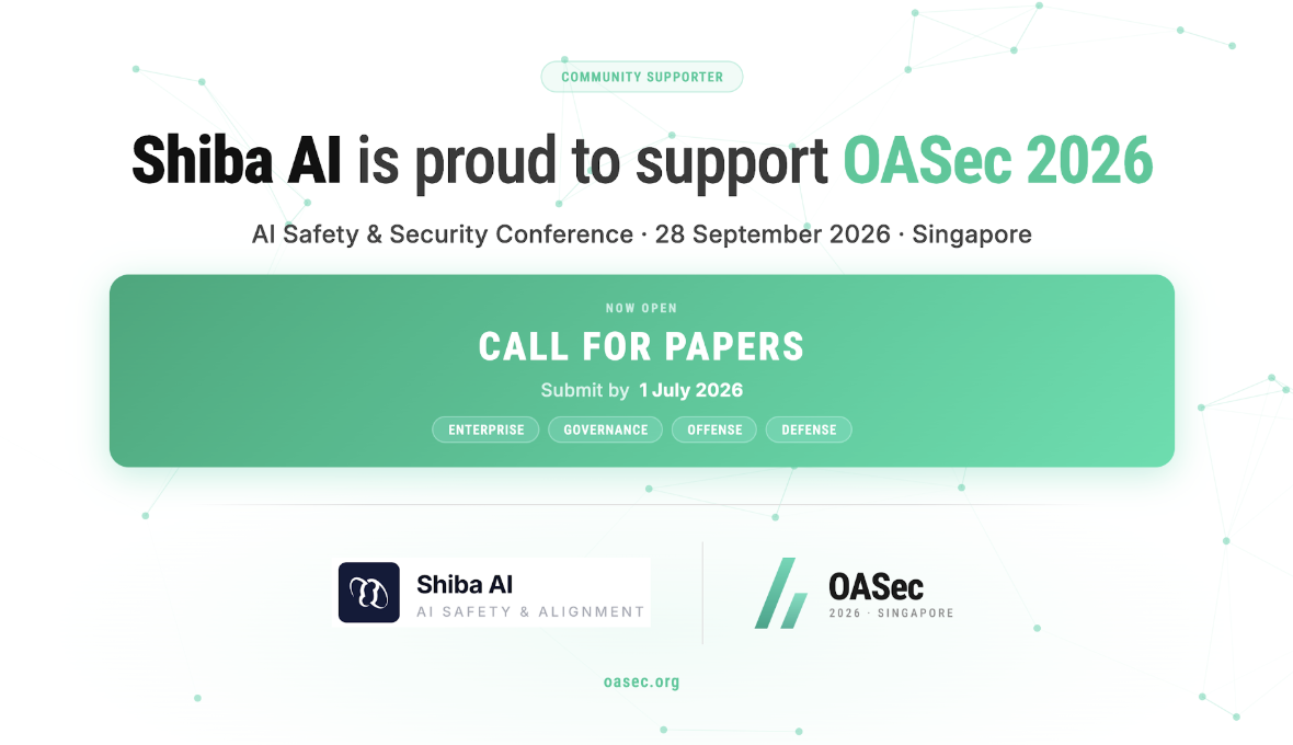 Shiba AI Lab Joins OASec 2026 as Community Supporter: CFP Open